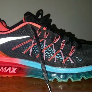 Nike Air Max 2015, size 12.5, blk, red, blue, worn